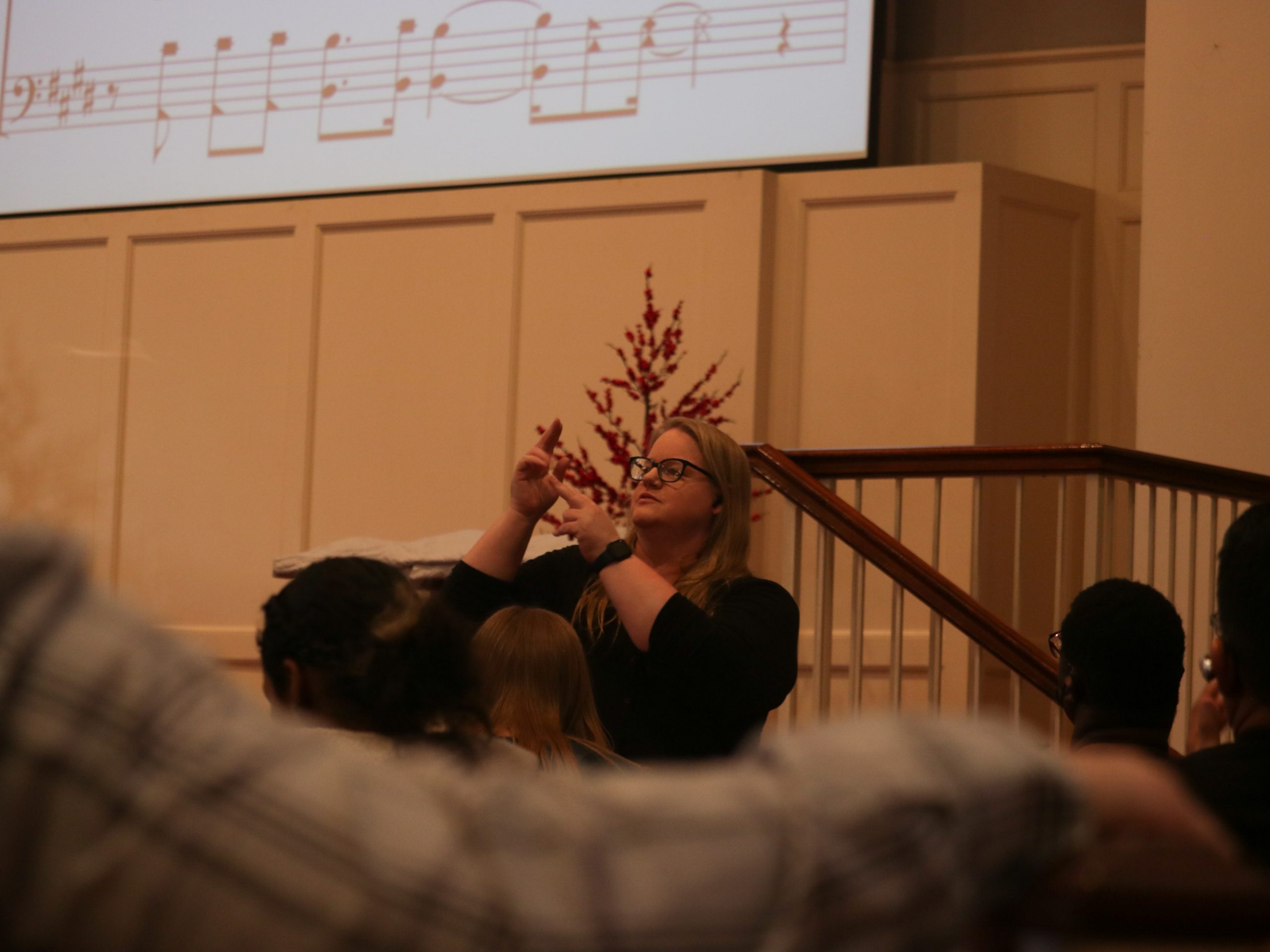 ASL interpreter during worship