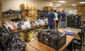 Southside Food Pantry sacks ready for distribution