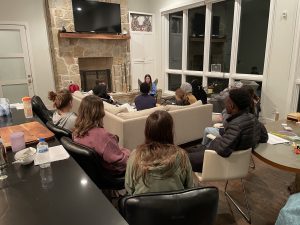 The Southside Youth Group at a retreat Bible study