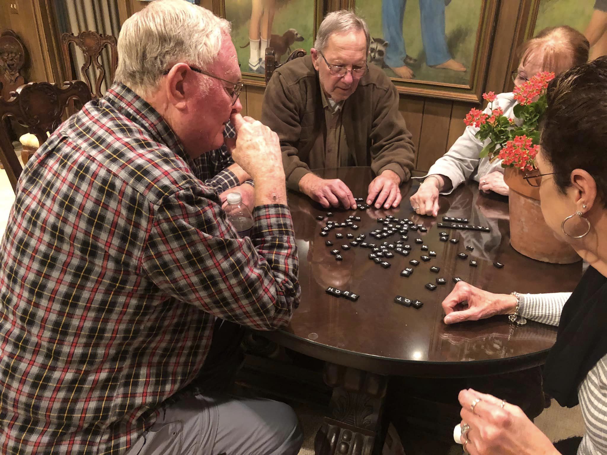 A Southside Small Group playing a game at their Christmas party 2022